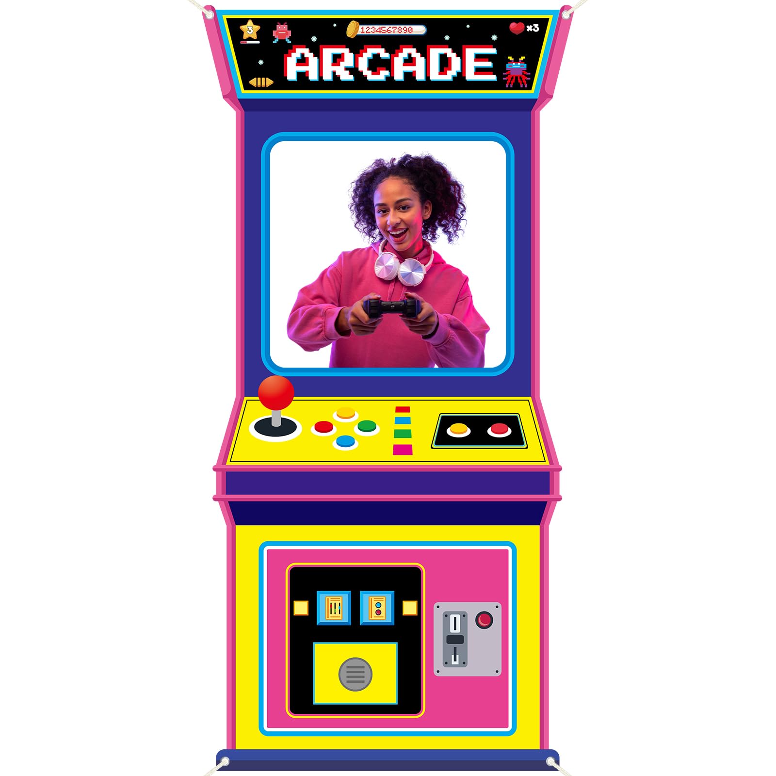 Retro Gaming Videos - Sfondo Fotografico in Tessuto per Videogiochi