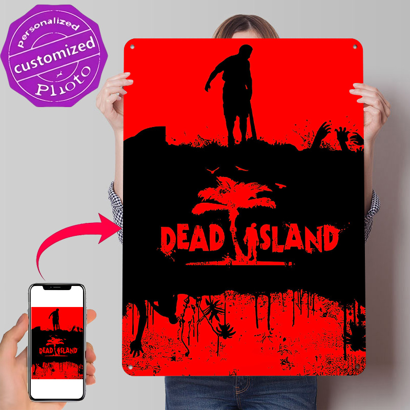 Retro Gaming Island - Poster in Metallo 3D Personalizzato del