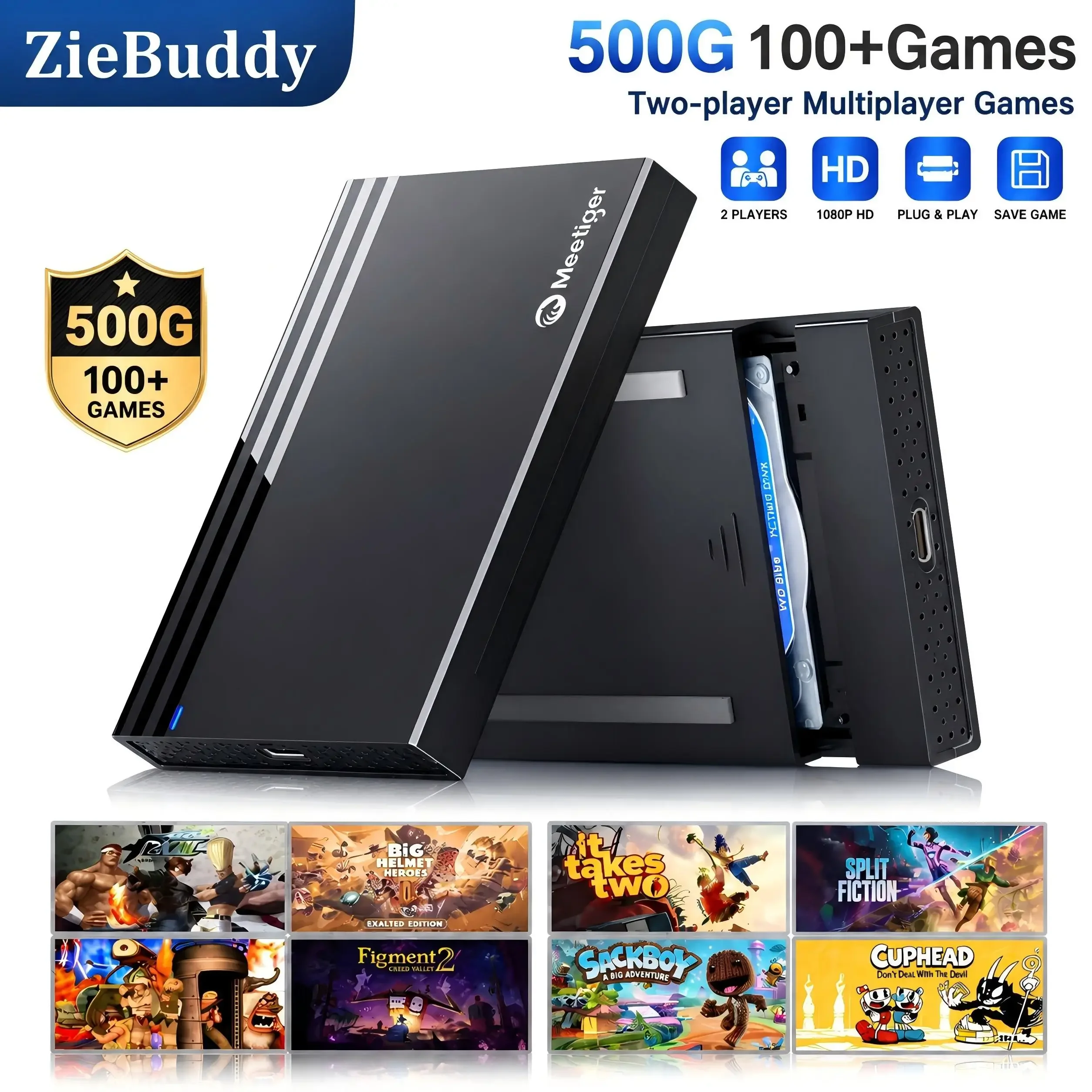 Retro Gaming Hdd - Console da gioco ZieBuddy 500GB con