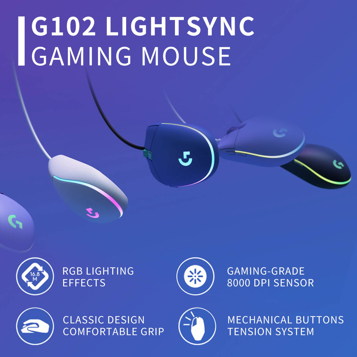 Mouse da Gaming Logitech G102  - Logitech Mouse G203 recensione e prezzo